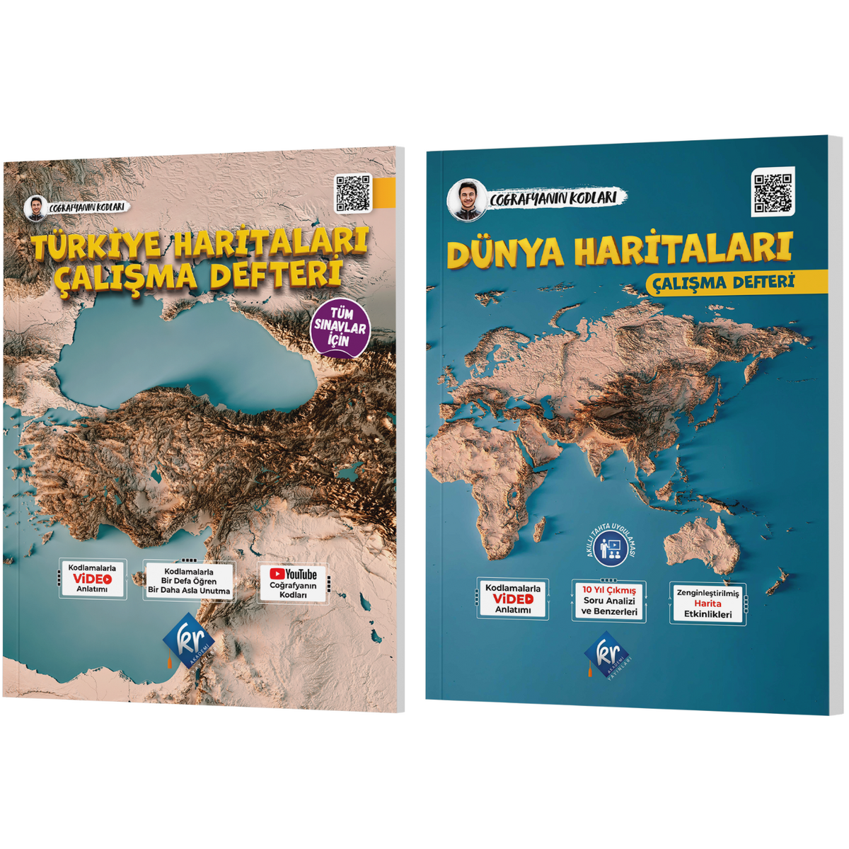 Coğrafyanın Kodları Türkiye ve Dünya Haritaları Çalışma Defteri Seti (Tüm Sınavlar İçin)