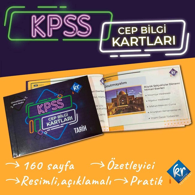 KPSS Türkçe Tarih Coğrafya Vatandaşlık Cep Bilgi Kartları Seti - Thumbnail